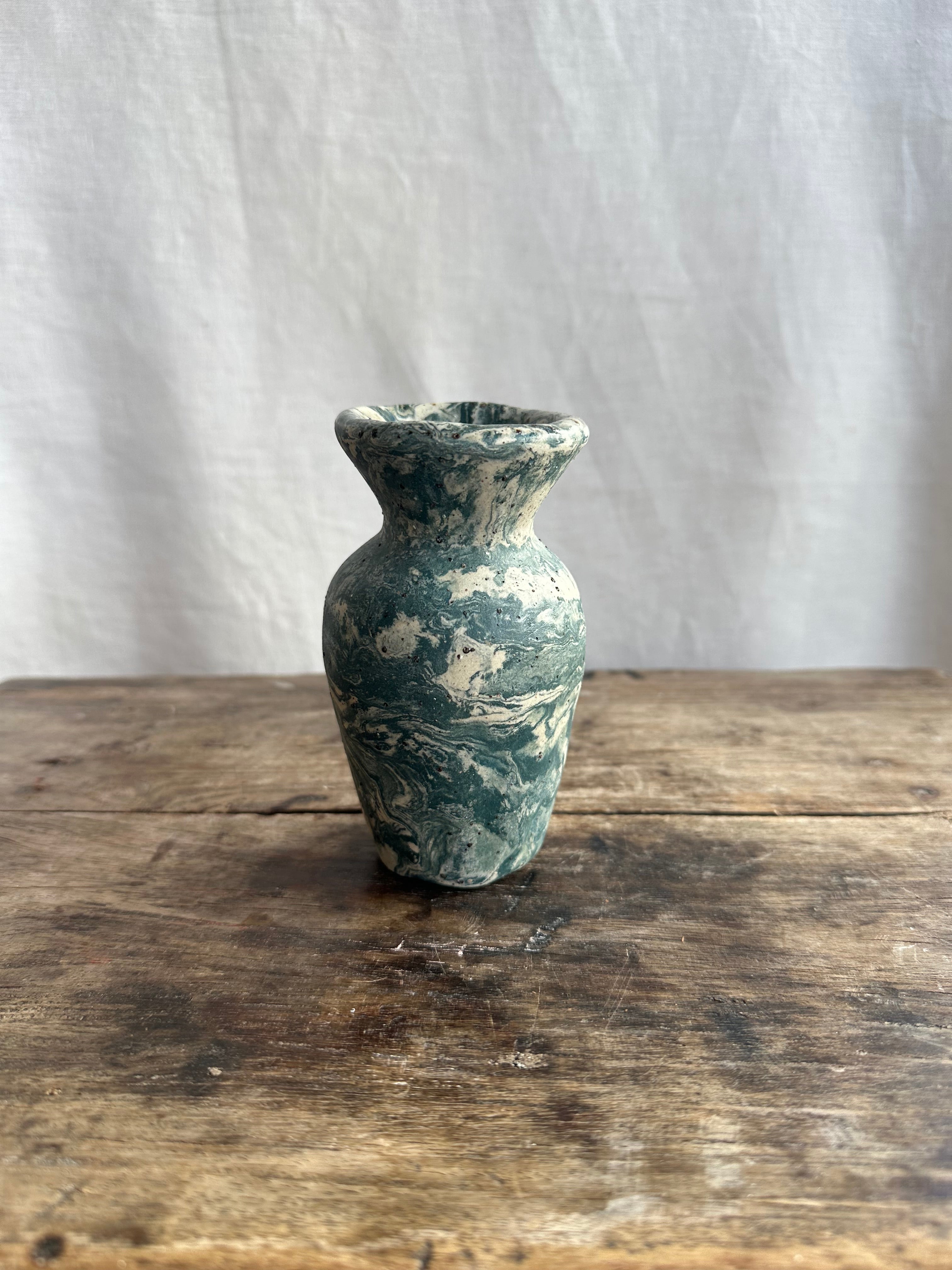 Marble Dark Blue Green Bud Vase